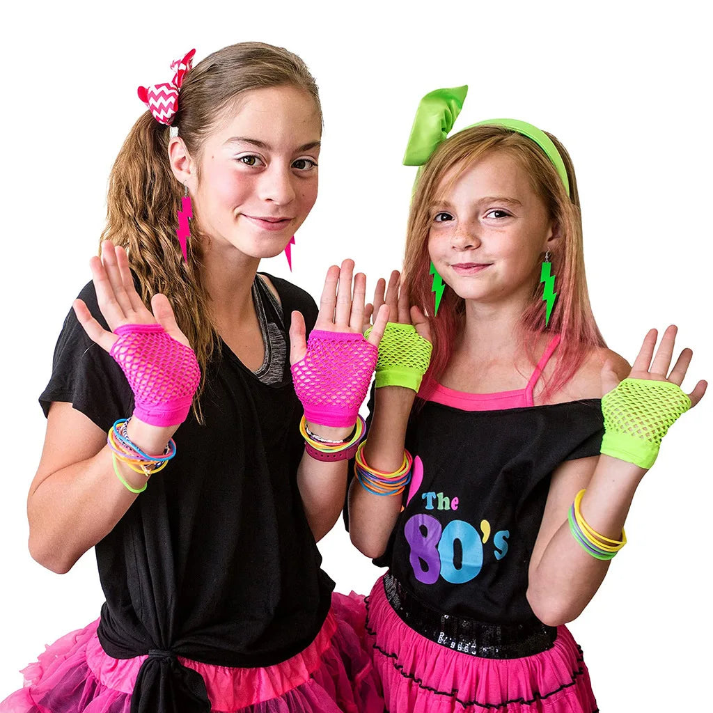 Women's 80s 90s Hippie Costume Set – Disco Halloween Carnival Outfit
