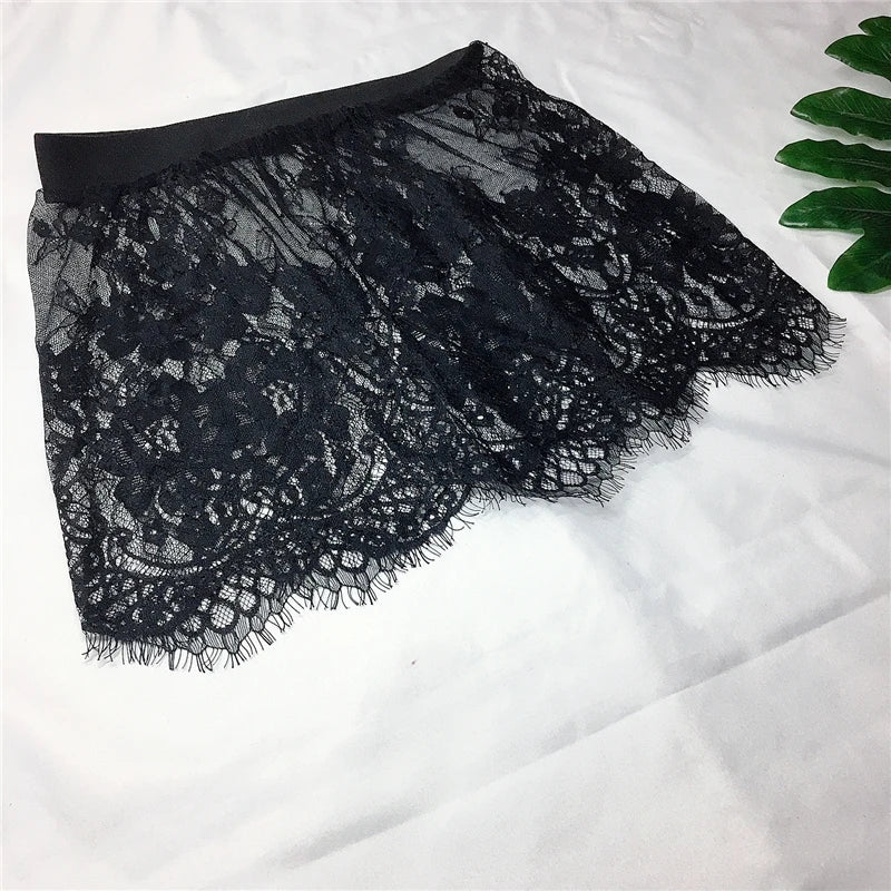 Floral Lace Mesh Mini Skirt | Sheer Underskirt & Shirt Extender for Women