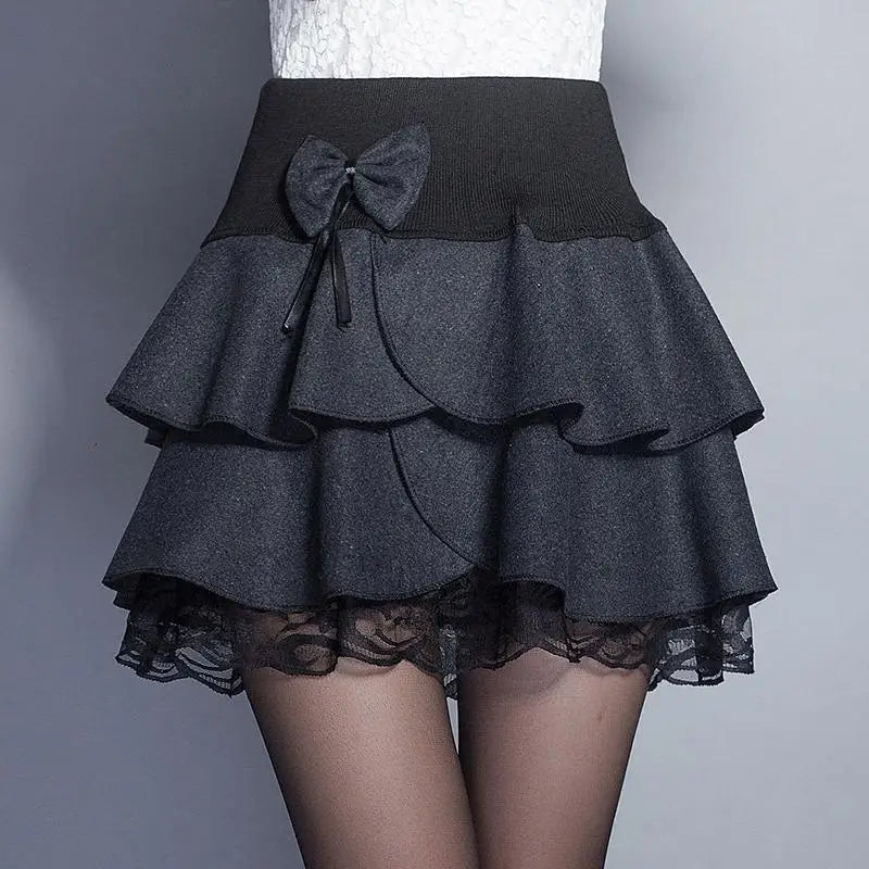 2026 Elasticity Summer Y2K Skirt Women Sweet Floral Bowknot Mini Tutu Woman Skirts Shorts Lace Jupe Femme Office Lady Skirts