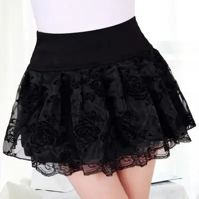 2026 Elasticity Summer Y2K Skirt Women Sweet Floral Bowknot Mini Tutu Woman Skirts Shorts Lace Jupe Femme Office Lady Skirts