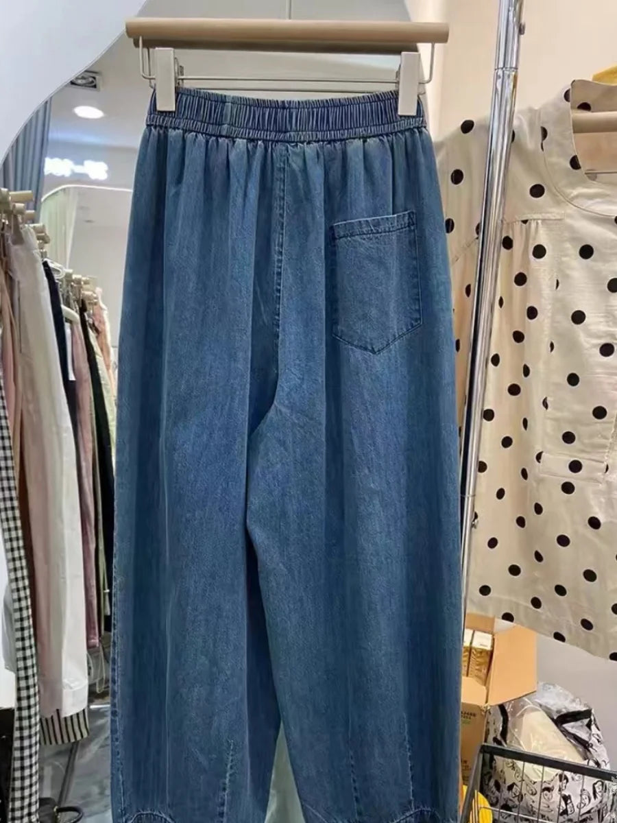 Women's high waist wide leg jeans – loose fit lightweight summer denim UK