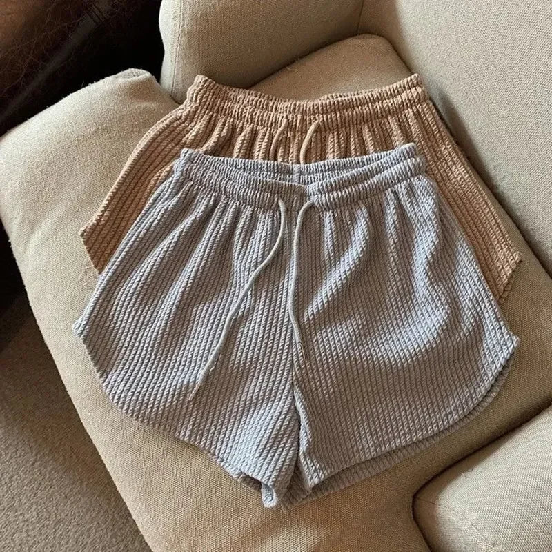 Women's Ribbed Drawstring Lounge Shorts