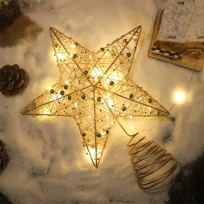 LED Christmas Tree Star Topper – Gold or Silver