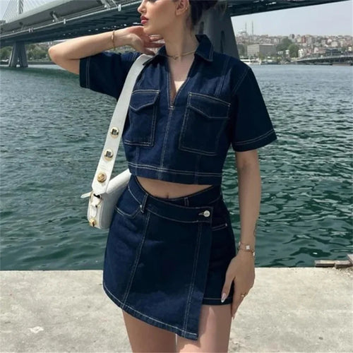 Women's slim fit denim midi dress – casual party wear fashion UK