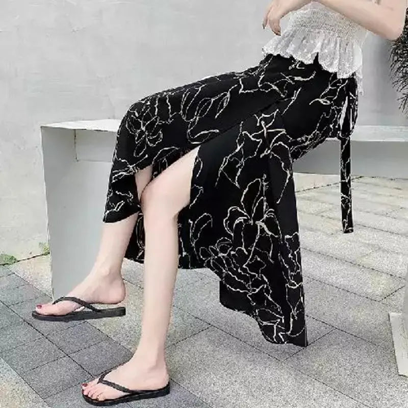 Floral Print Maxi Skirt | Bohemian High Waist Wrap Skirt for Women