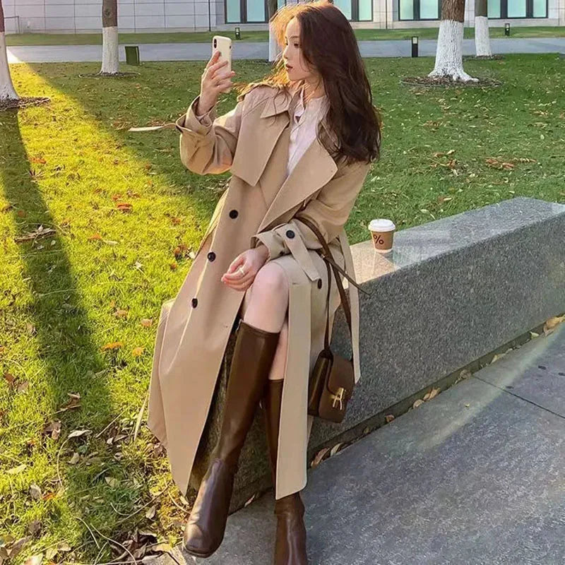 Lace Trench Coat – Double-Breasted Women's
