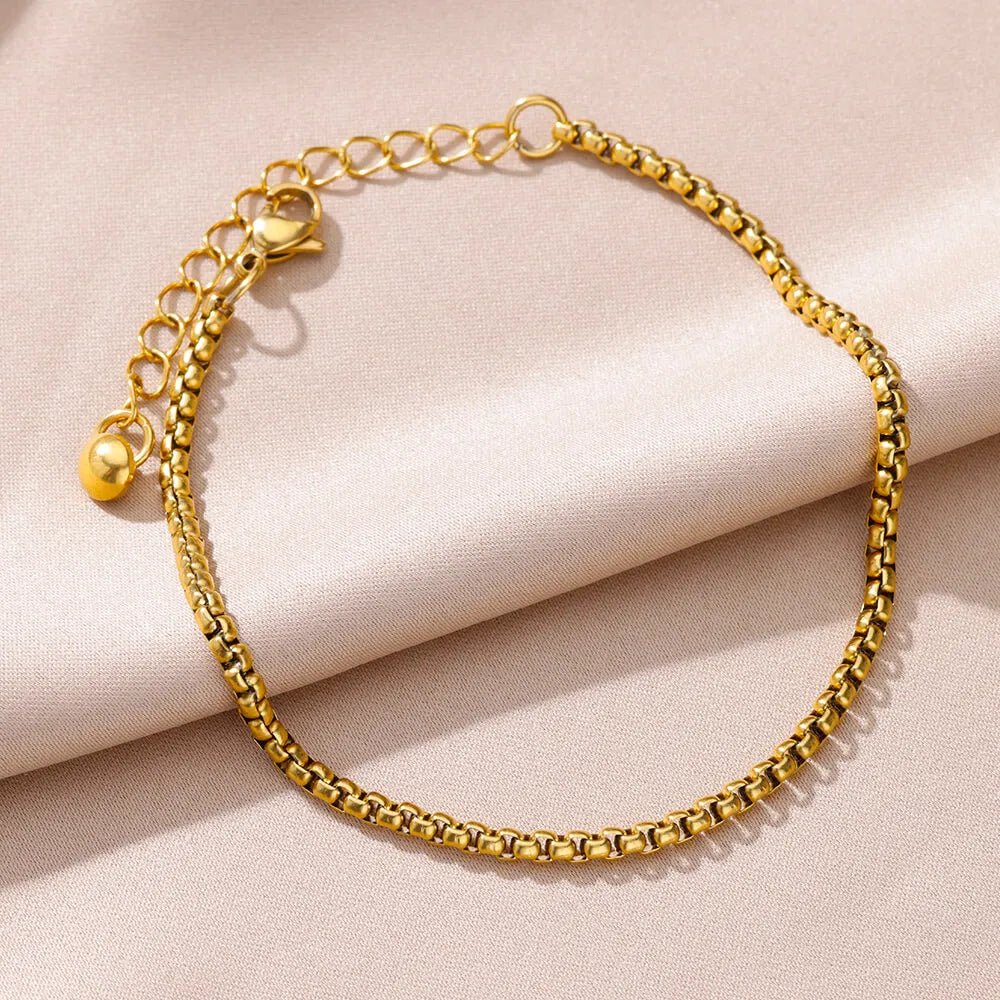 Women's Gold Pearl Anklet – Stainless Steel Summer Beach Ankle Bracelet