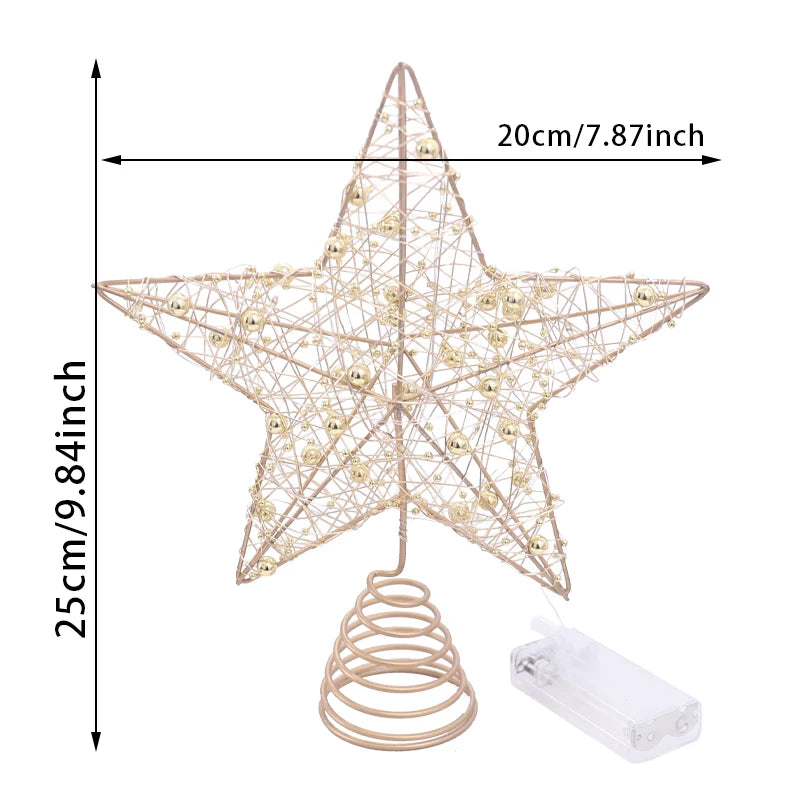 LED Christmas Tree Star Topper – Gold or Silver