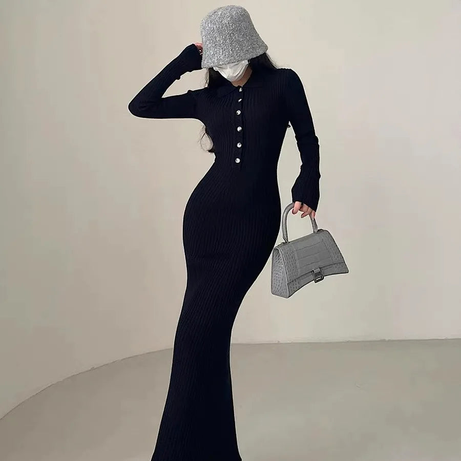 Bodycon Crochet Dress – Maxi Knit Women's