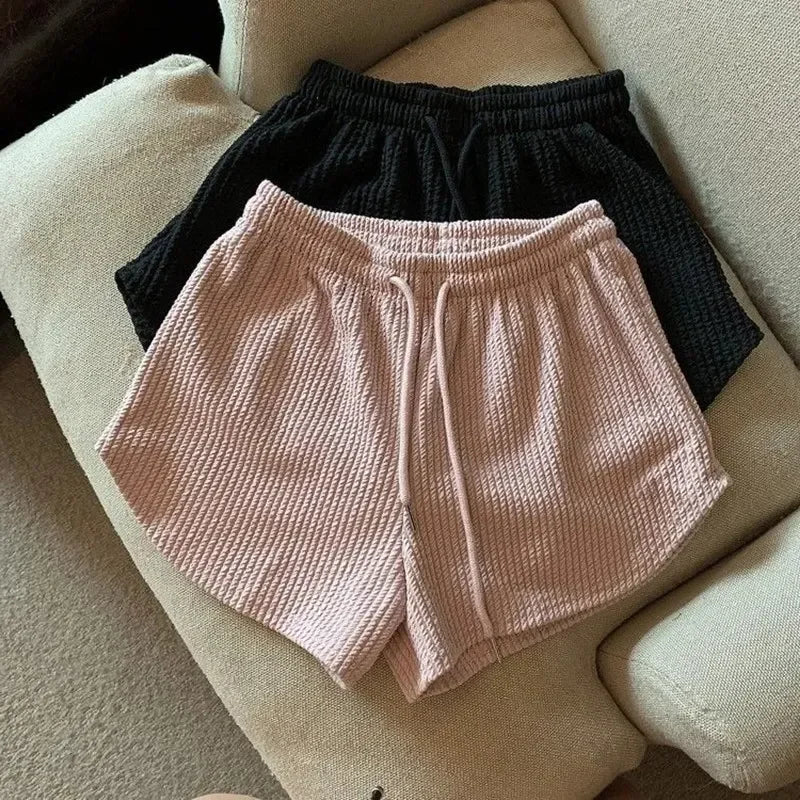 Women's Ribbed Drawstring Lounge Shorts