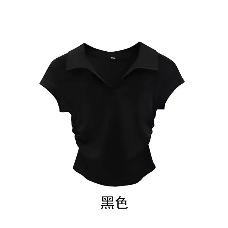 Cotton Summer Sexy Women's T Shirt Skinny Slim Basic Solid Crop Top