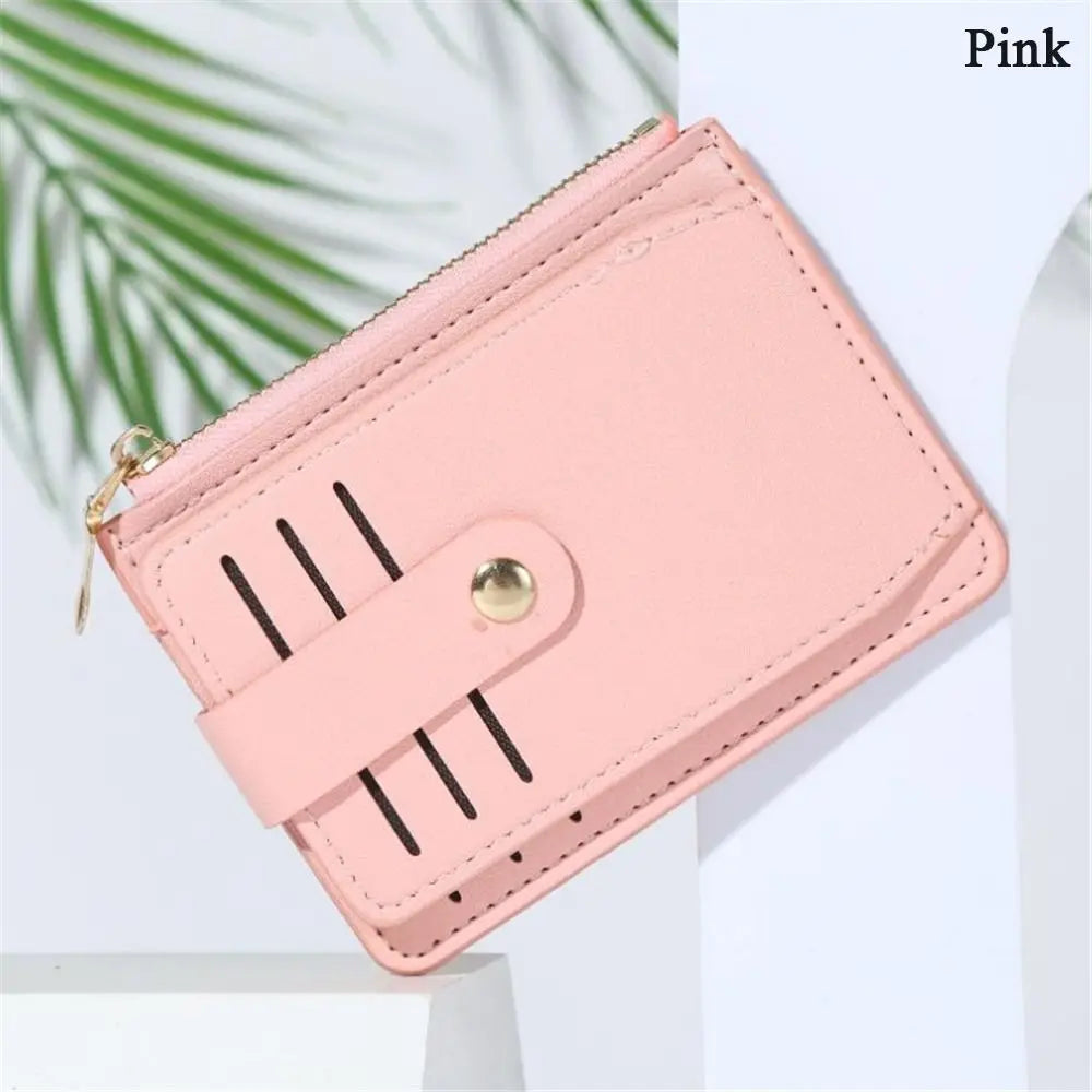 Women Fashion PU Leather Coin Purses Credit ID Card Holder Wallet Zipper Small Money Bag Men with Coin Pocket