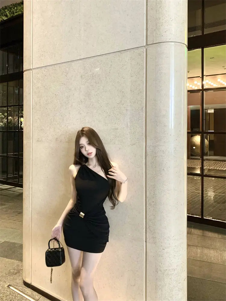 Side-shoulder Sleeveless Mini Dress | Women's A-Line