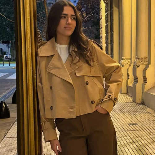 Women's cropped trench coat – elegant stylish outerwear UK