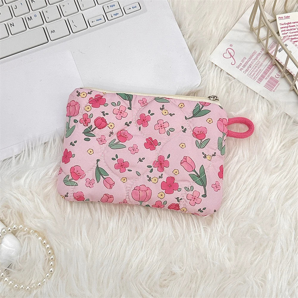 Portable Storage Bag Purse Women Mini Makeup Handbags Cute Cartoon Small Travel Cosmetic Lipstick Earphone Bag Card Wallet Pouch