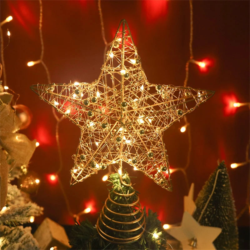 LED Christmas Tree Star Topper – Gold or Silver