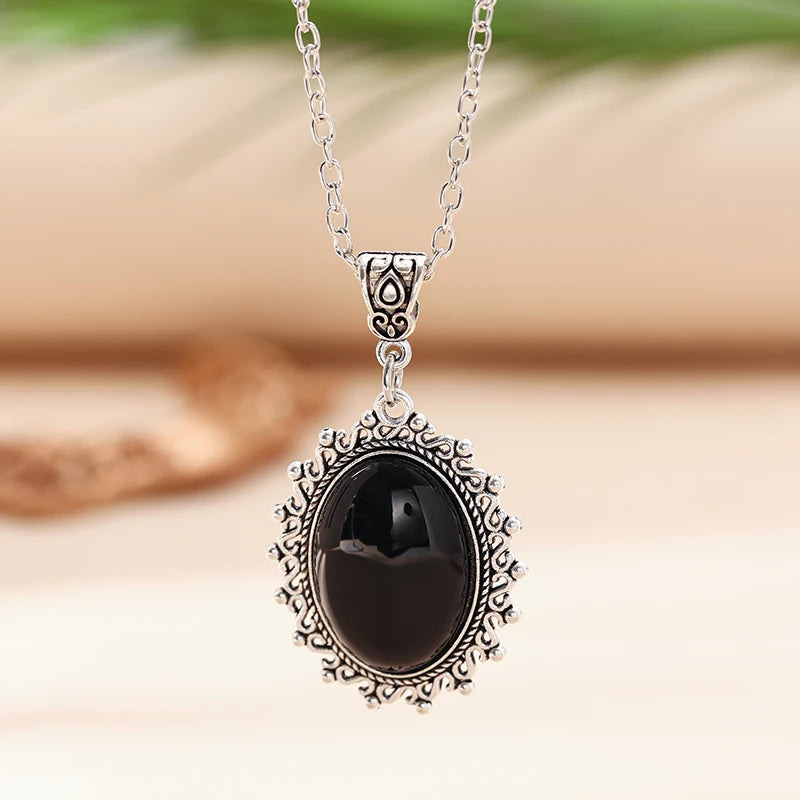 Gothic Vampire Cameo Pendant Choker – Velvet Witchcraft Necklace for Women