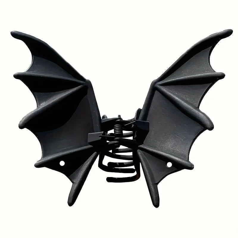 Gothic Bat Hair Clip – Matte Black Halloween Hair Accessory for Women