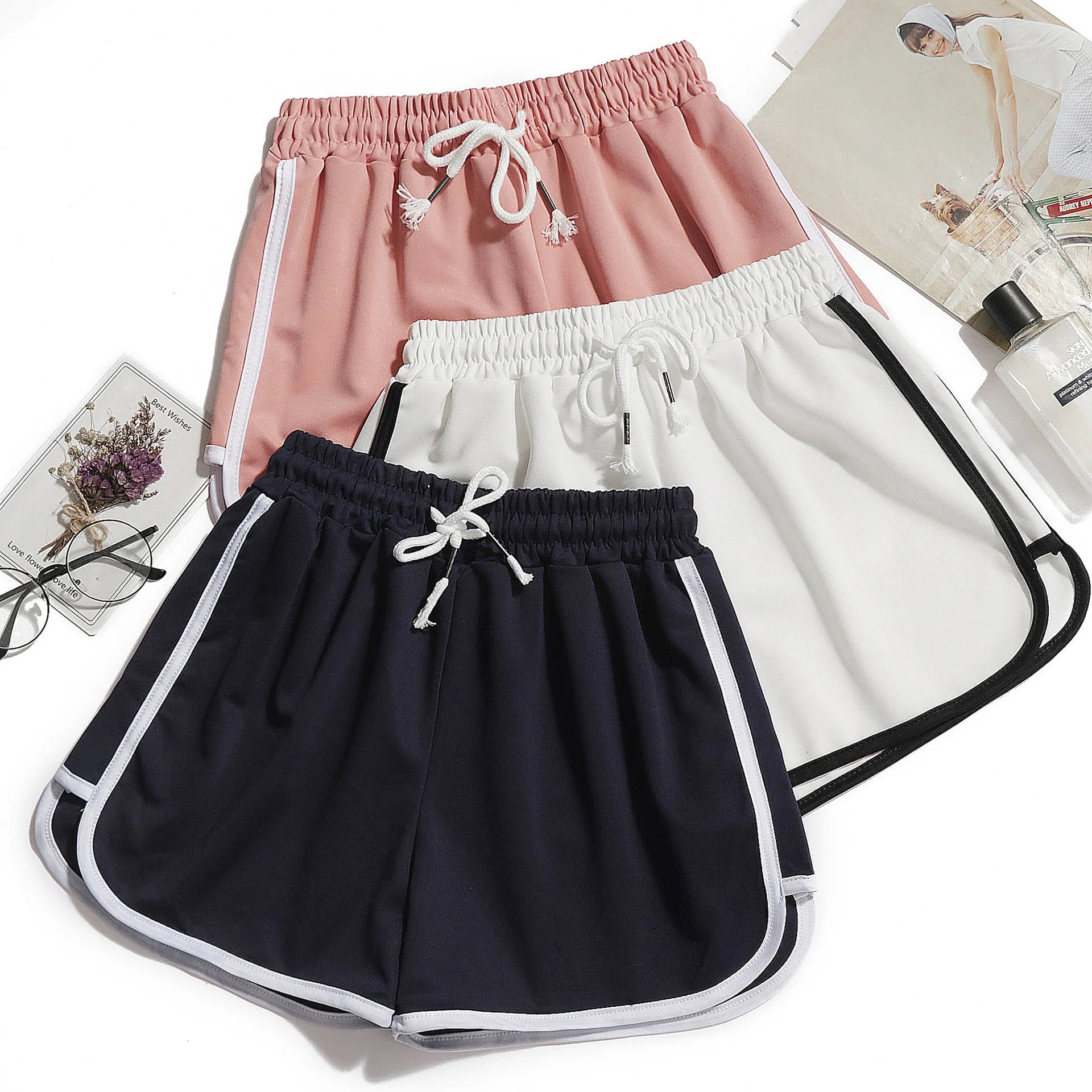 Women's athletic running shorts – casual sporty gym shorts