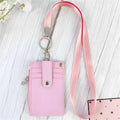 Women Men Purses Bags Solid Color 5-Card Slot Hanging Rope Card Holder Purse