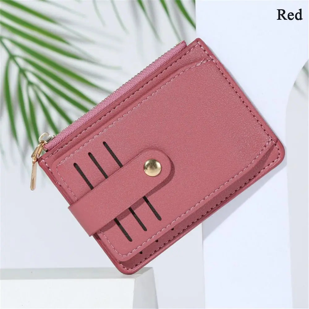 Women Fashion PU Leather Coin Purses Credit ID Card Holder Wallet Zipper Small Money Bag Men with Coin Pocket