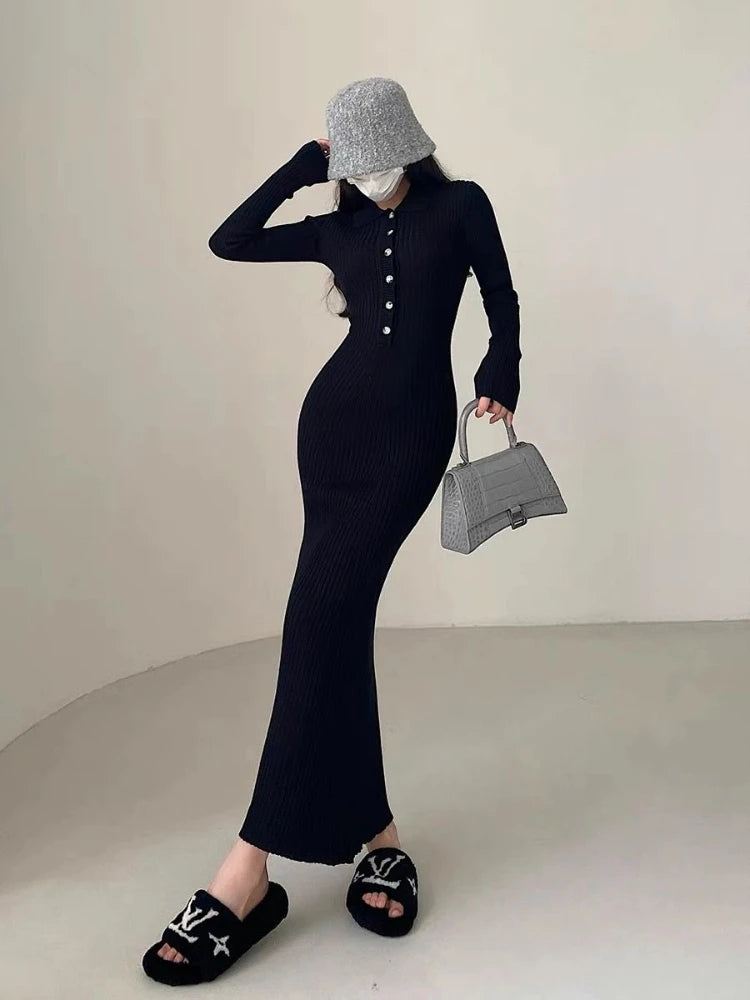 Bodycon Crochet Dress – Maxi Knit Women's