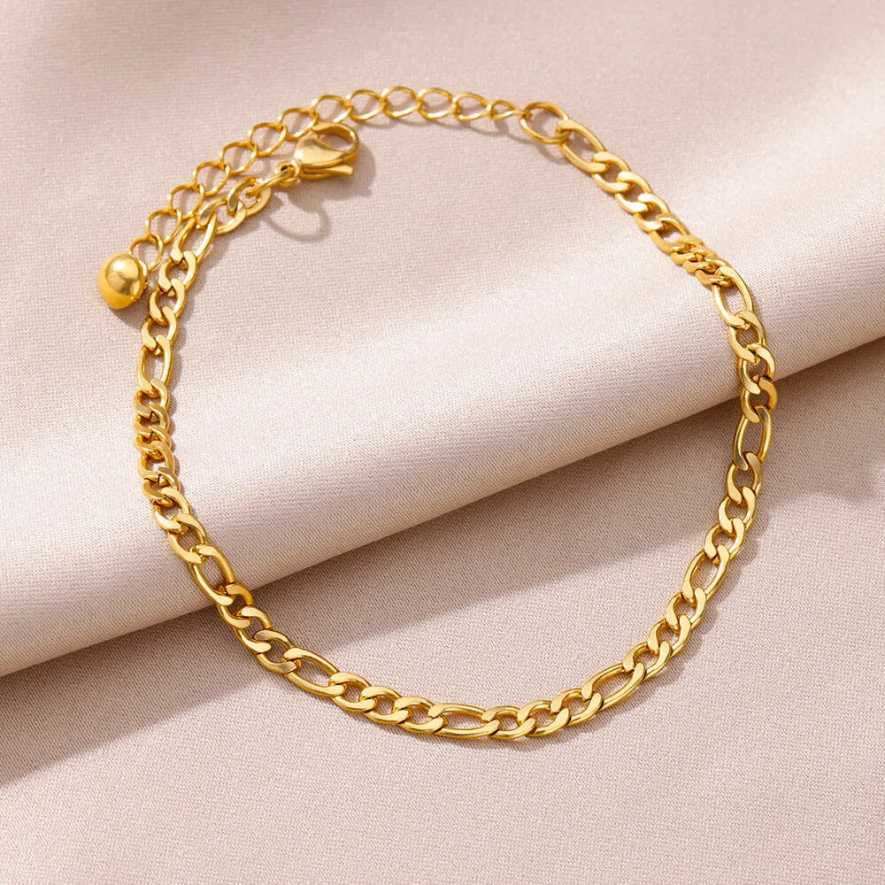 Women's Gold Pearl Anklet – Stainless Steel Summer Beach Ankle Bracelet