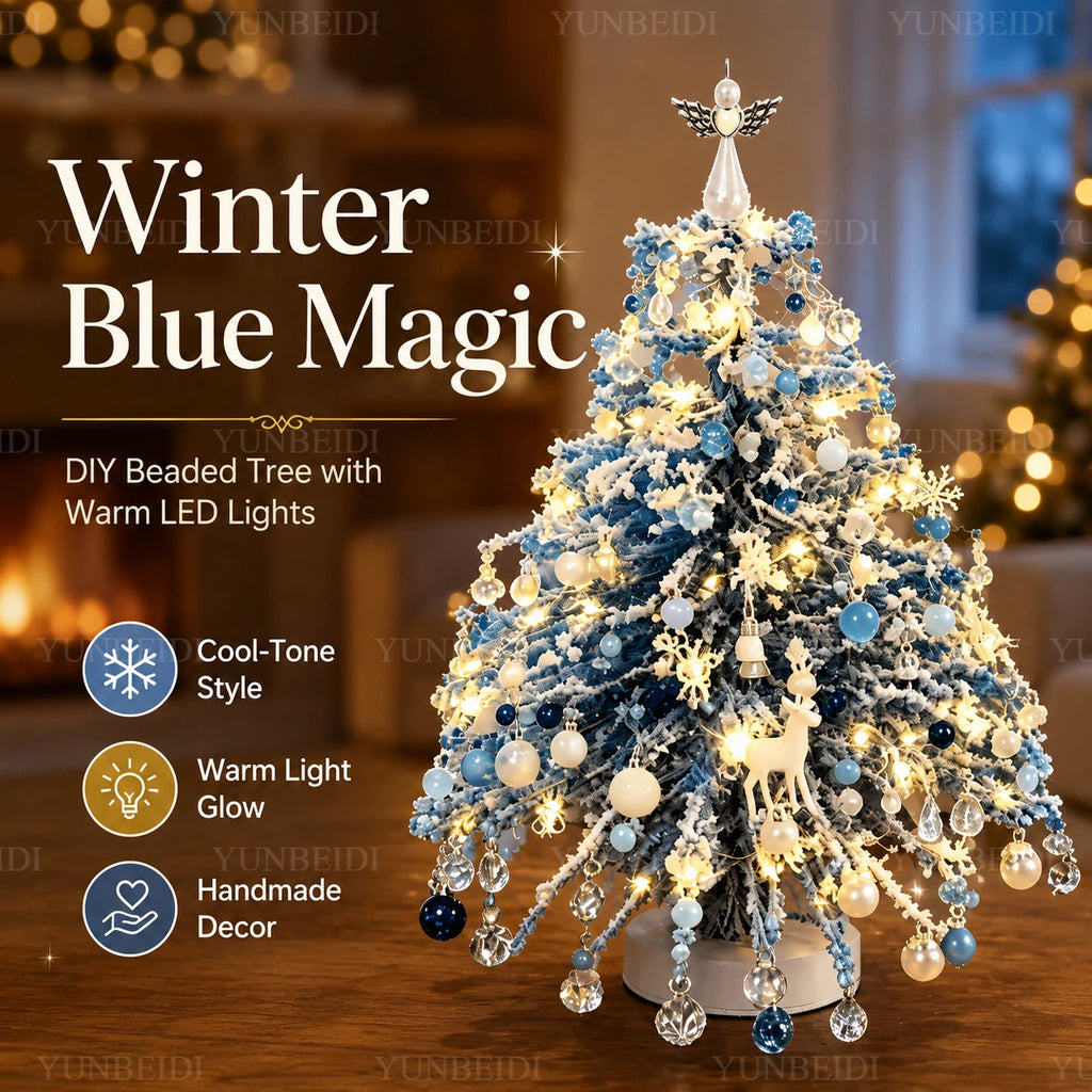 18cm DIY Beaded Christmas Tree Kit with LED Lights
