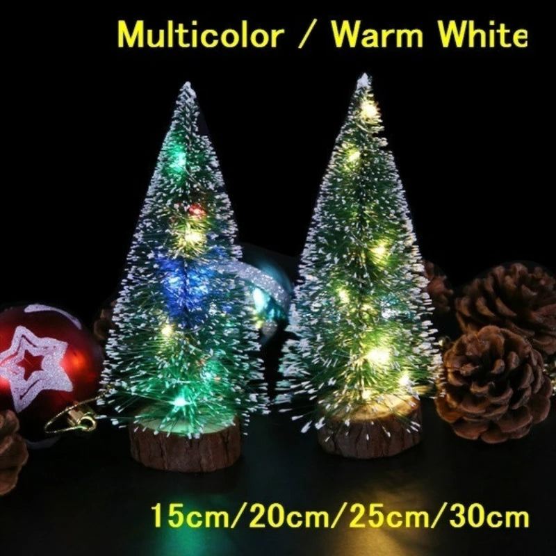 Mini Snow-Frosted LED Christmas Tree – Tabletop Decoration, 15–30cm