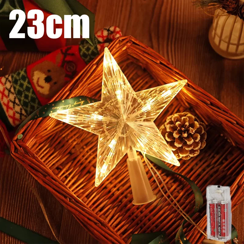 LED Christmas Tree Star Topper – Warm or Multicolour Lights