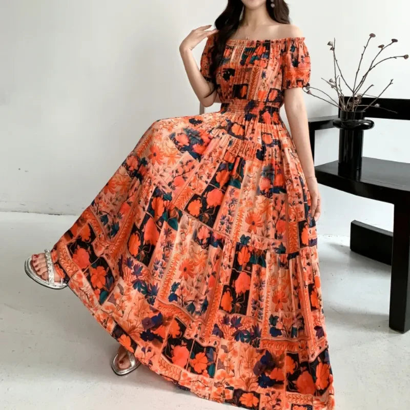 Cotton Silk Print Dress floral dress
