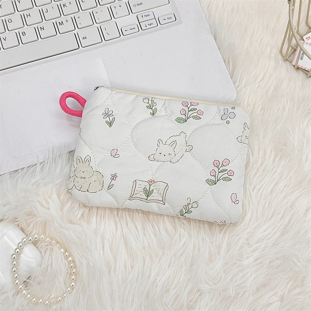 Portable Storage Bag Purse Women Mini Makeup Handbags Cute Cartoon Small Travel Cosmetic Lipstick Earphone Bag Card Wallet Pouch