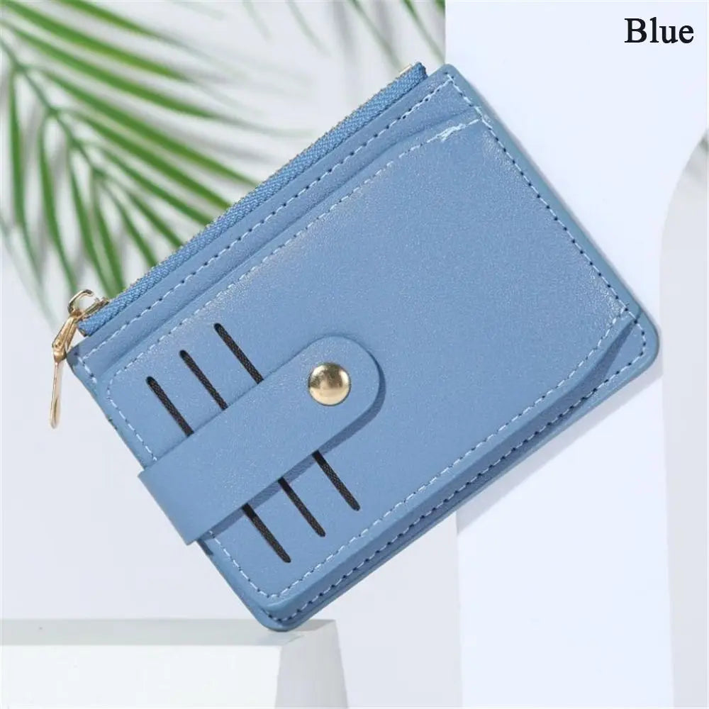 Women Fashion PU Leather Coin Purses Credit ID Card Holder Wallet Zipper Small Money Bag Men with Coin Pocket