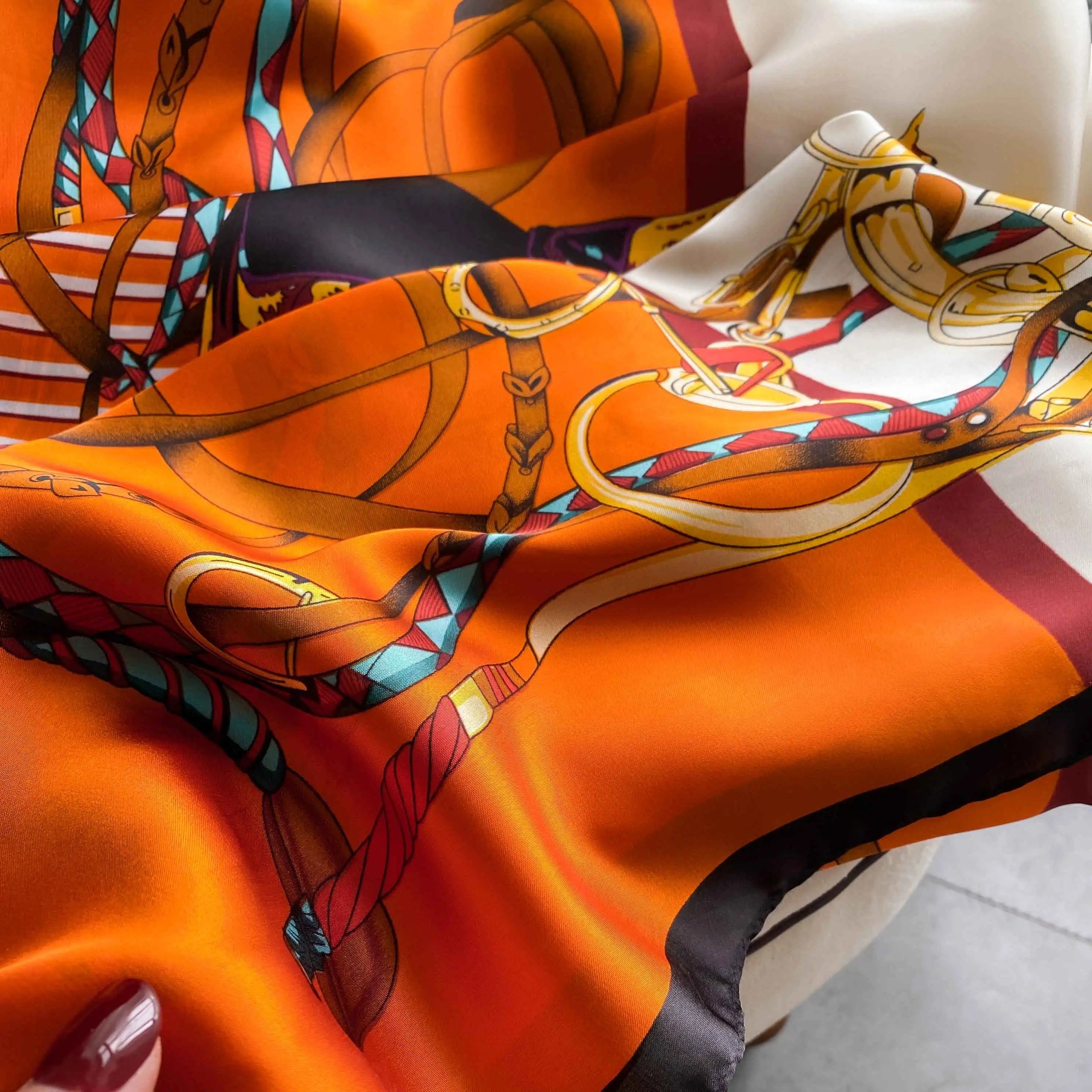 Women's Fashion Silk Scarf & Headwrap – 180×90cm