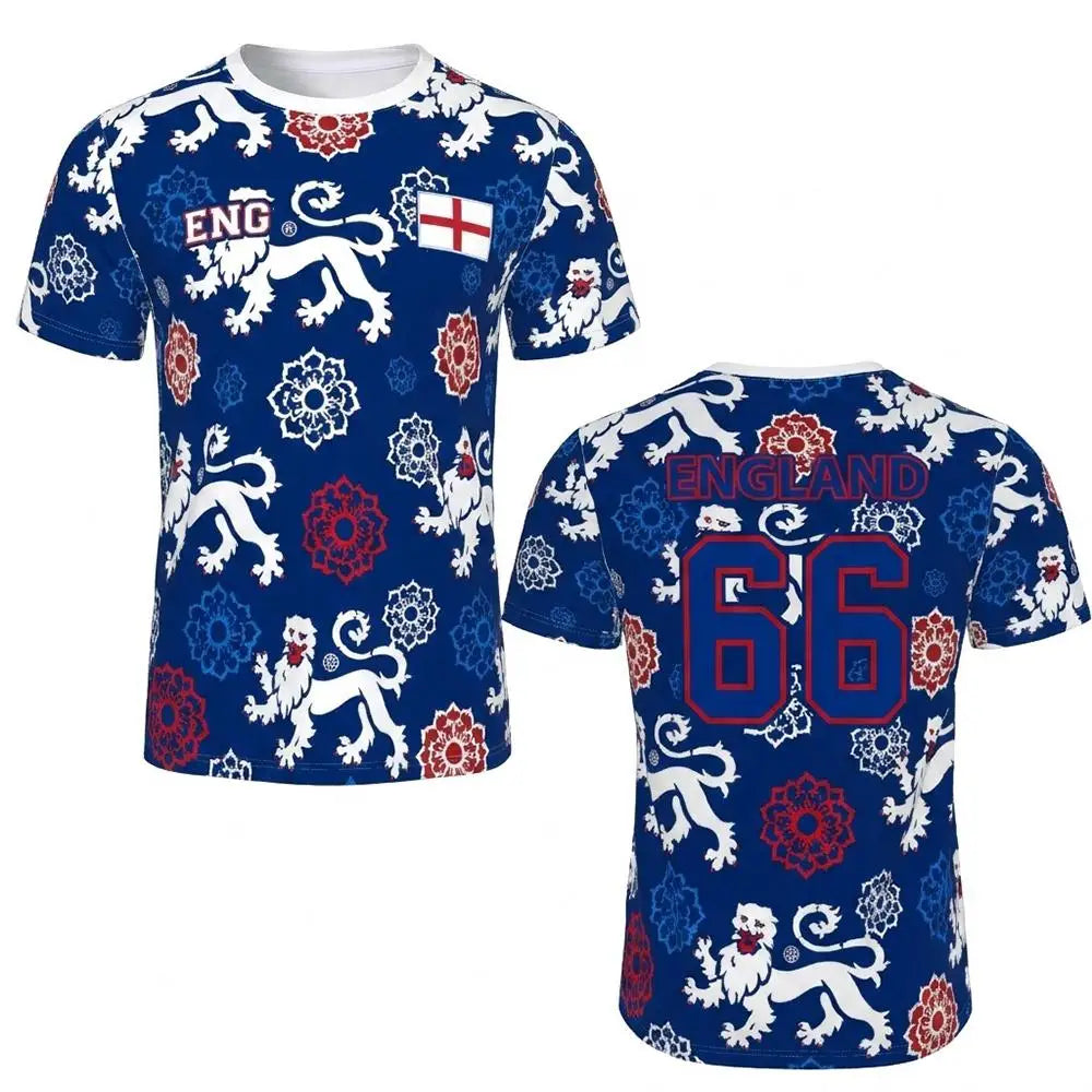 England Flag Football Jersey – Unisex 3D Print Breathable Tee