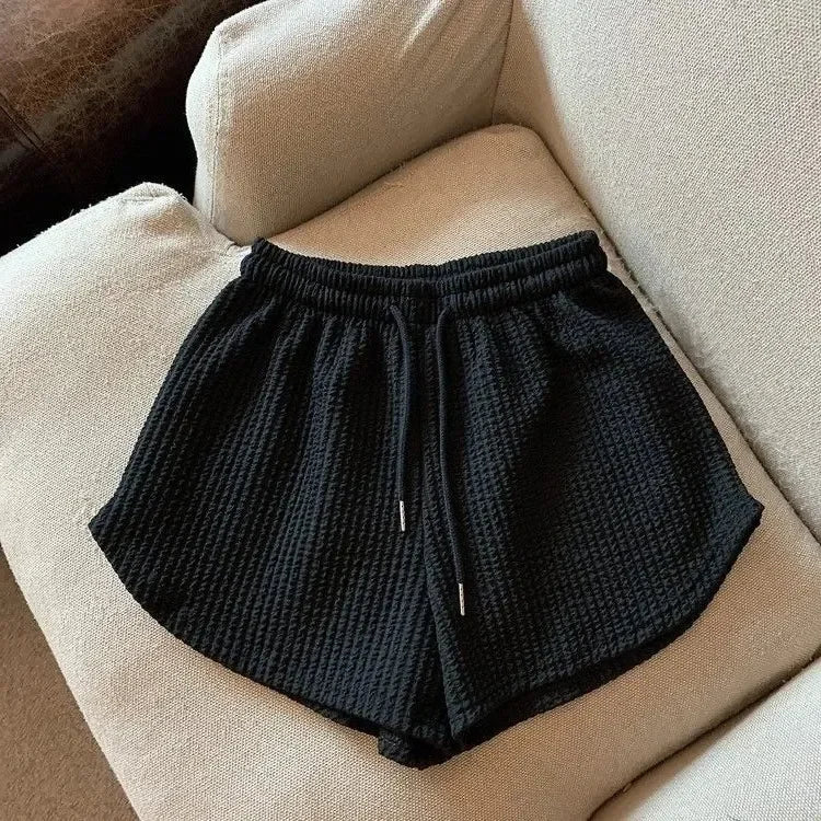 Women's Ribbed Drawstring Lounge Shorts