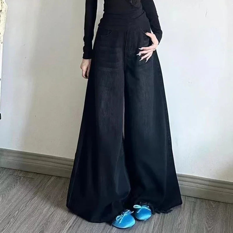 Wide Leg Jeans – Vintage Straight Denim Pants