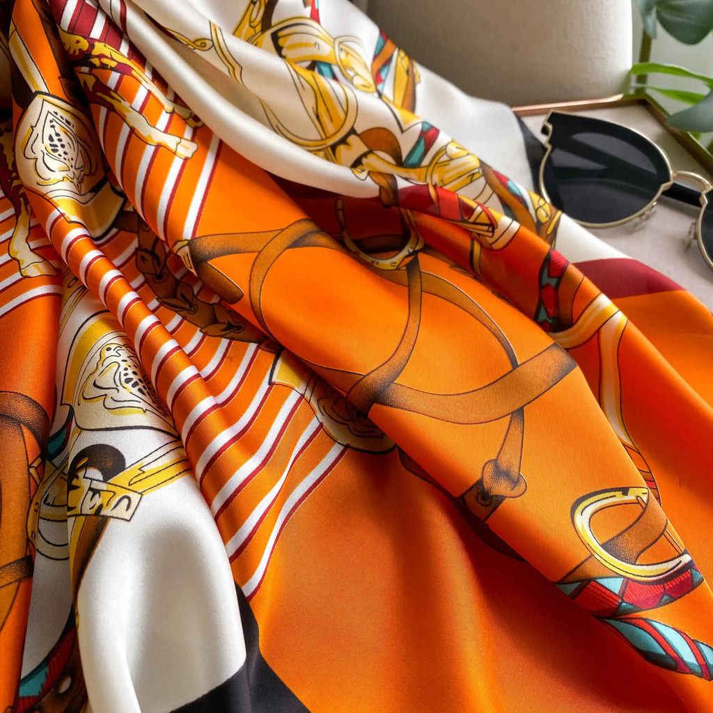 Women's Fashion Silk Scarf & Headwrap – 180×90cm