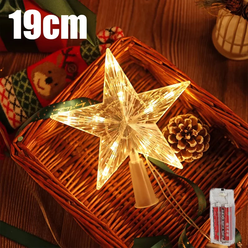 LED Christmas Tree Star Topper – Warm or Multicolour Lights