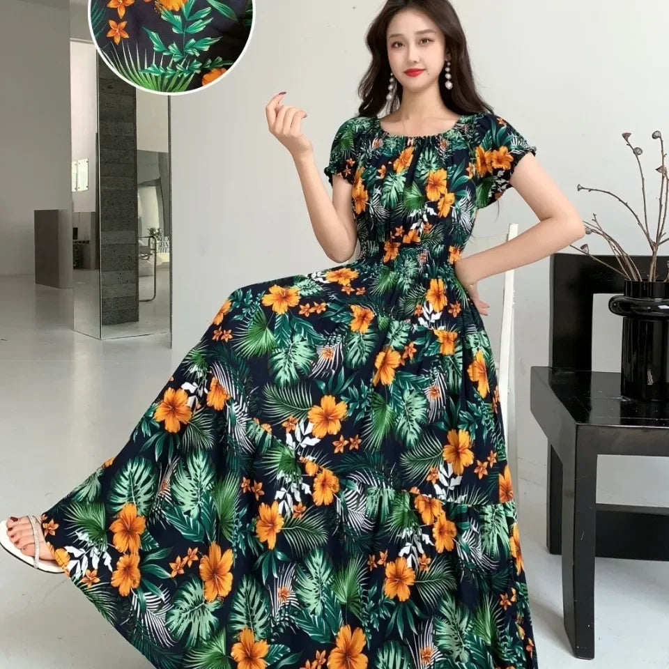 Cotton Silk Print Dress floral dress