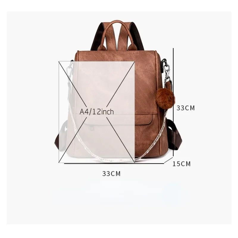 Women's Purse pu Leather Backpack Purse for Women Fashion Backpack Ladies Designer Ladies Shoulder Bags for Travel College Work