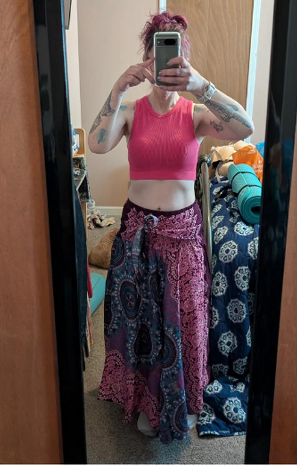 Boho Floral Maxi Skirt | Chiffon Gypsy Beach Skirt for Women