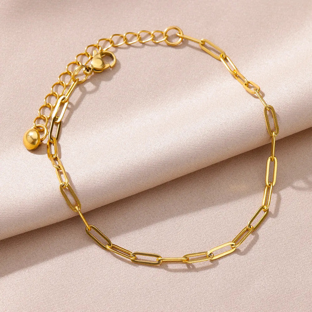 Women's Gold Pearl Anklet – Stainless Steel Summer Beach Ankle Bracelet
