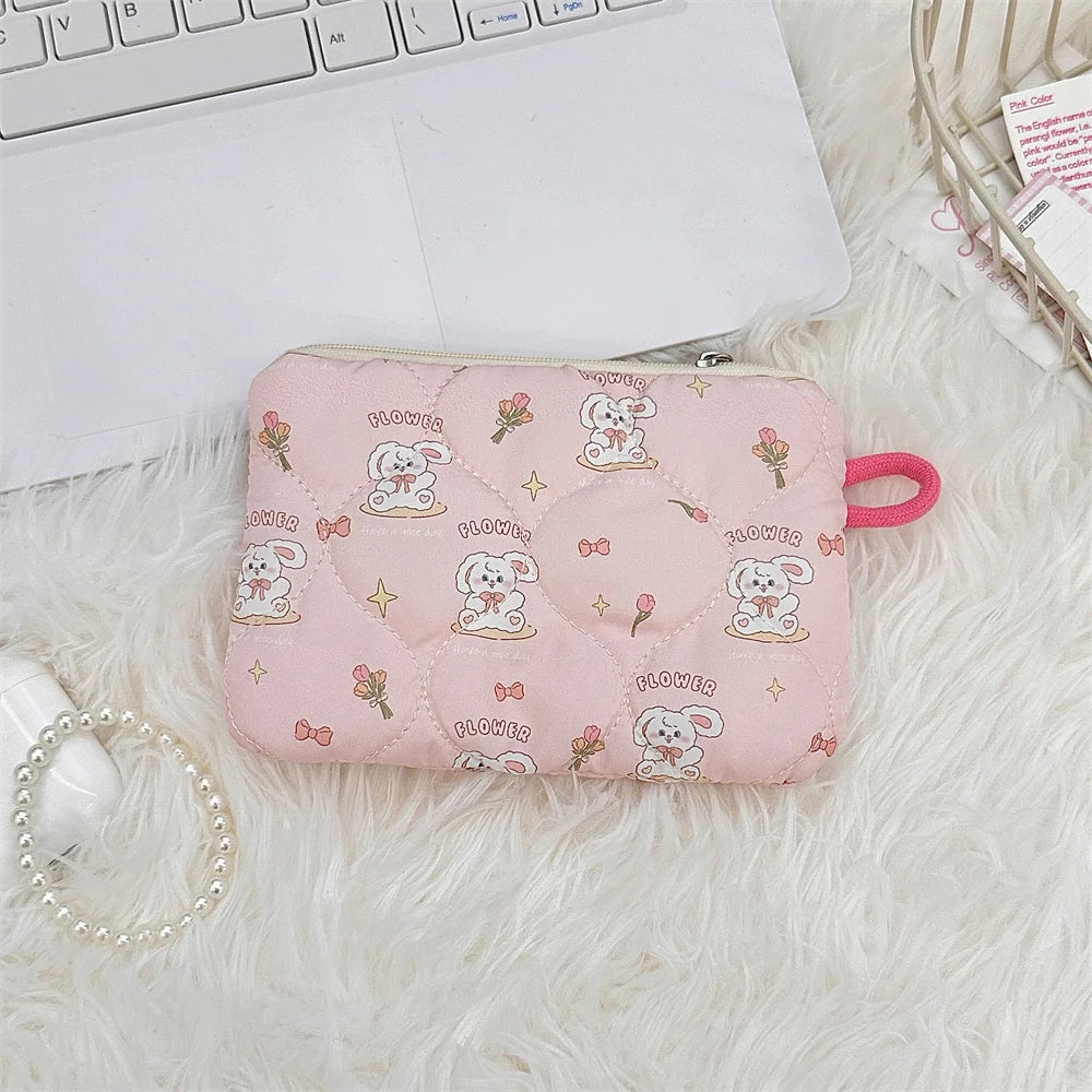 Portable Storage Bag Purse Women Mini Makeup Handbags Cute Cartoon Small Travel Cosmetic Lipstick Earphone Bag Card Wallet Pouch