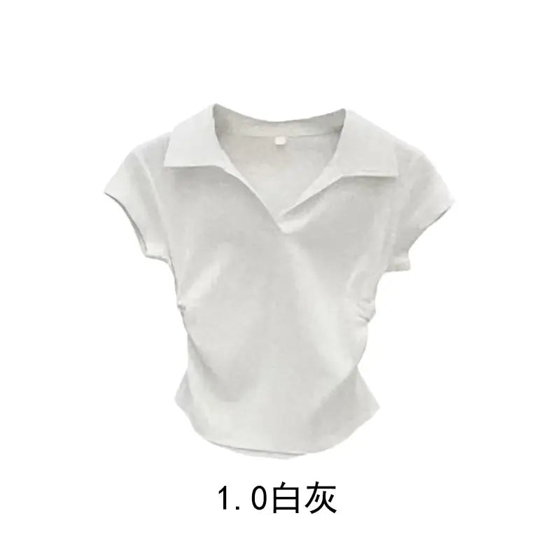 Cotton Summer Sexy Women's T Shirt Skinny Slim Basic Solid Crop Top