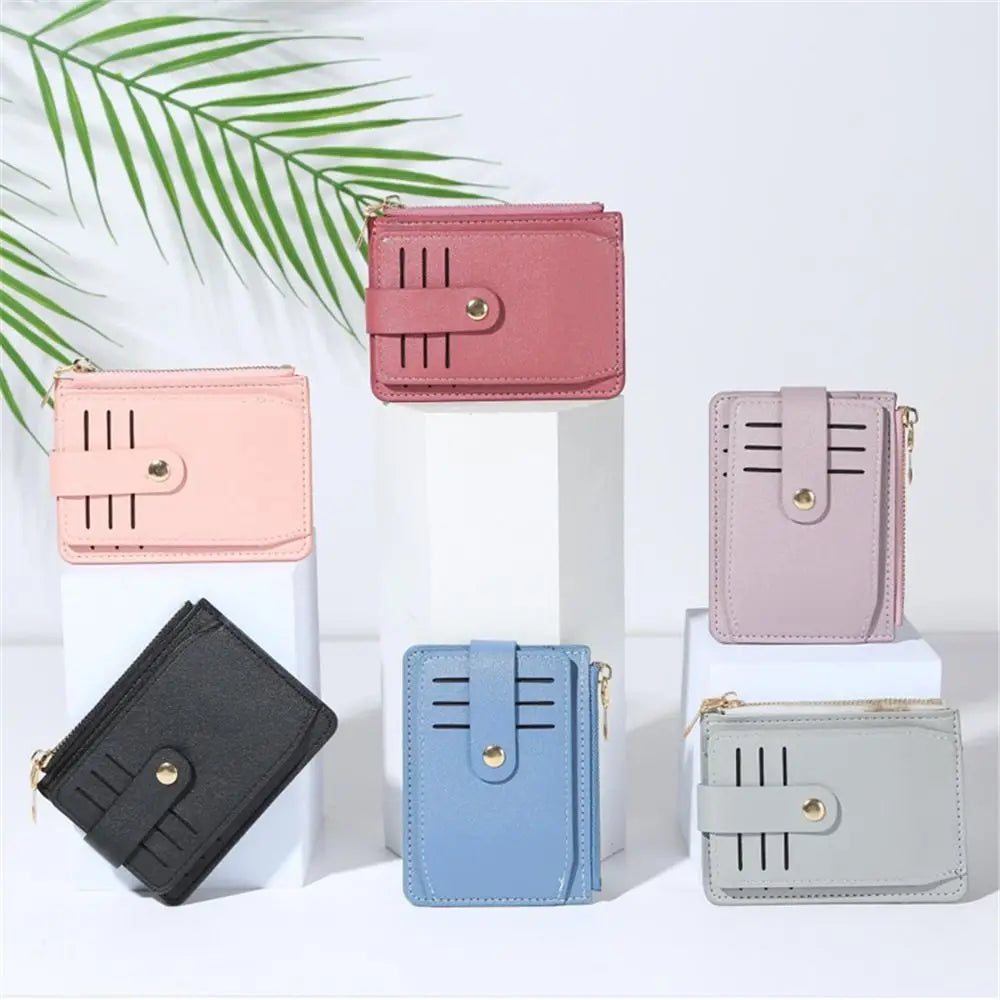 Women Fashion PU Leather Coin Purses Credit ID Card Holder Wallet Zipper Small Money Bag Men with Coin Pocket