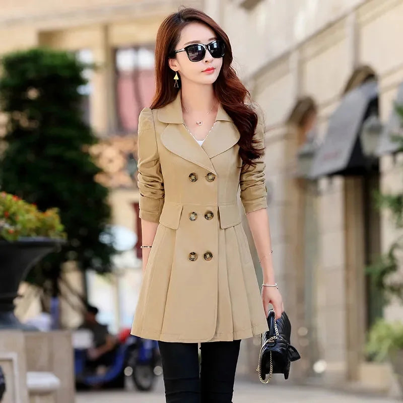 Double-Breasted Lace Trench Coat – Women's 2025