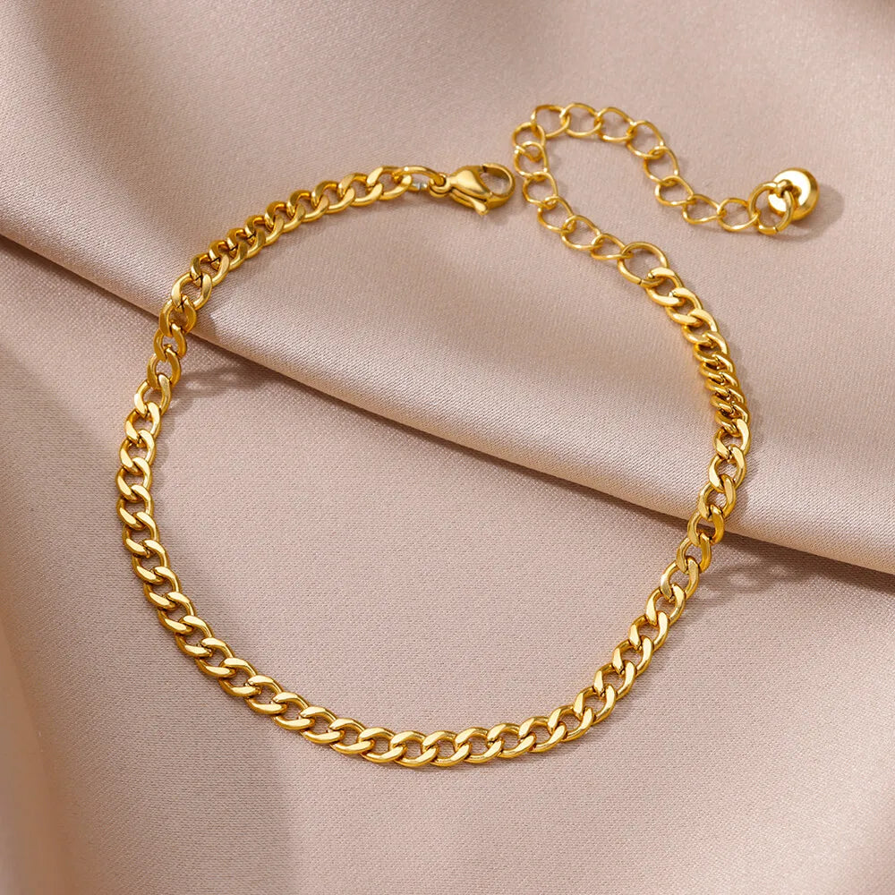 Women's Stainless Steel Ankle Chain – Classic Summer Anklet