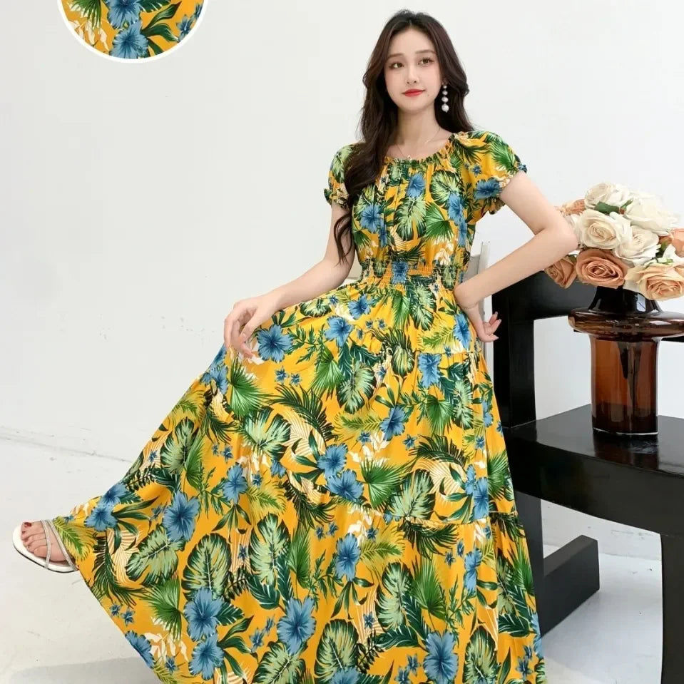 Cotton Silk Print Dress floral dress