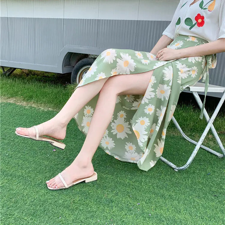Floral Print Maxi Skirt | Bohemian High Waist Wrap Skirt for Women
